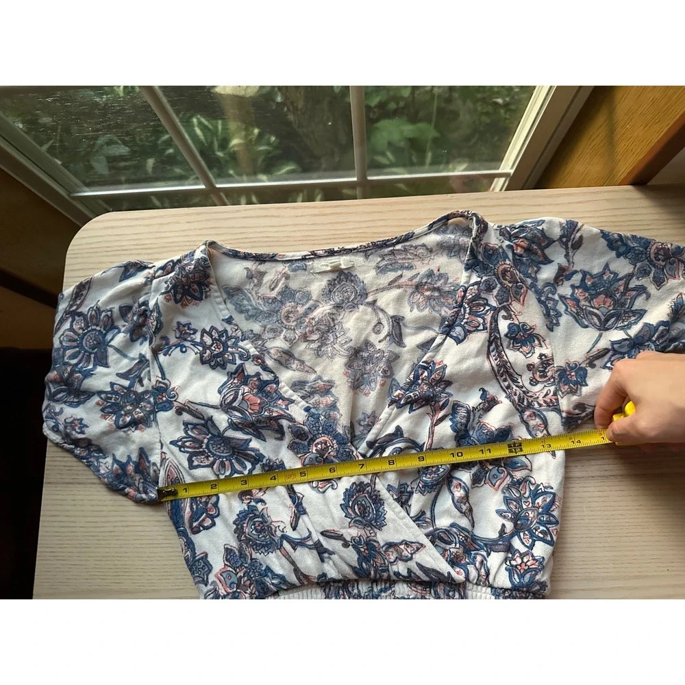 Maurices Floral Paisley Midi Dress XS Boho Wrap V-Neck High Low Smocked - Picture 5 of 5